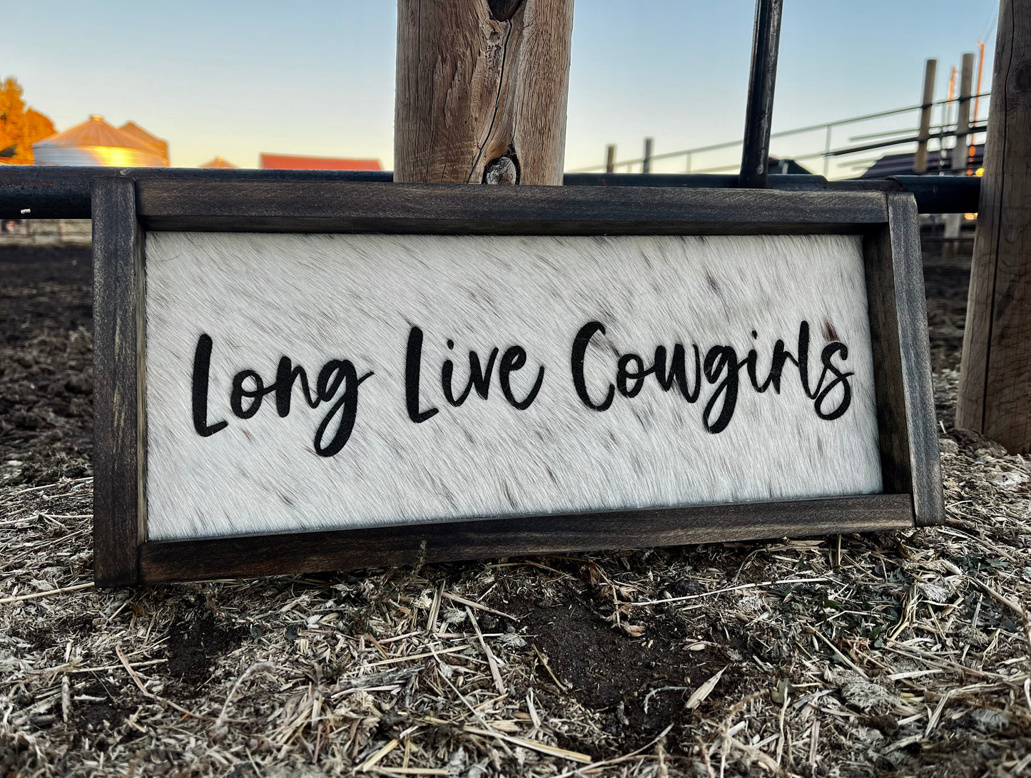Long Live Cowgirls • Genuine Cowhide Sign