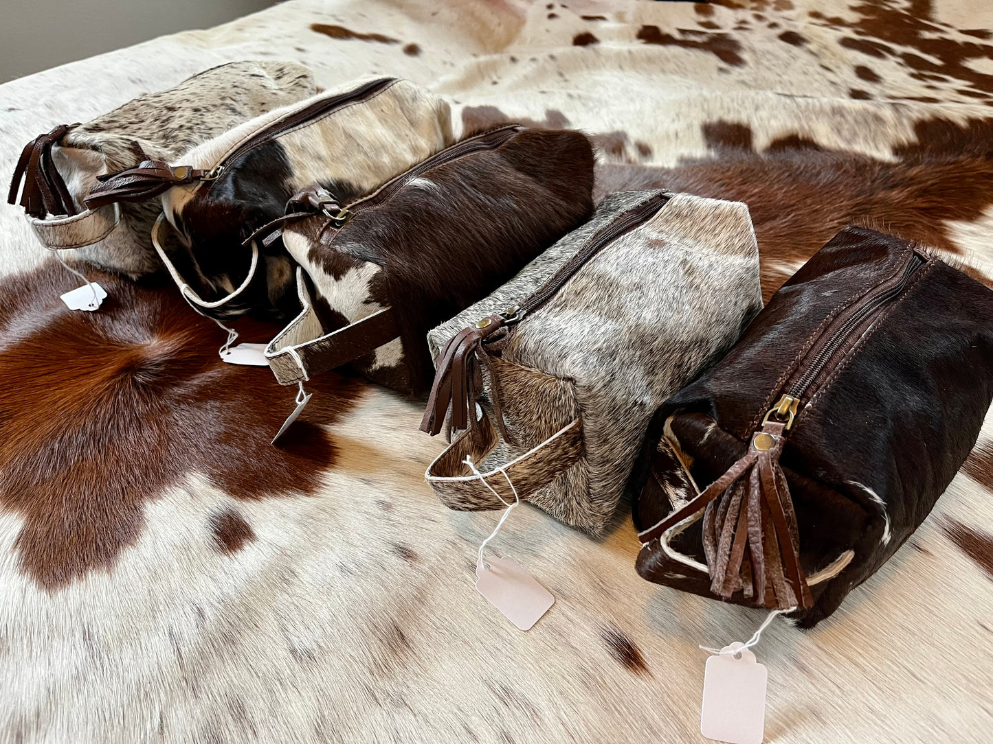 Cowhide toiletry bag