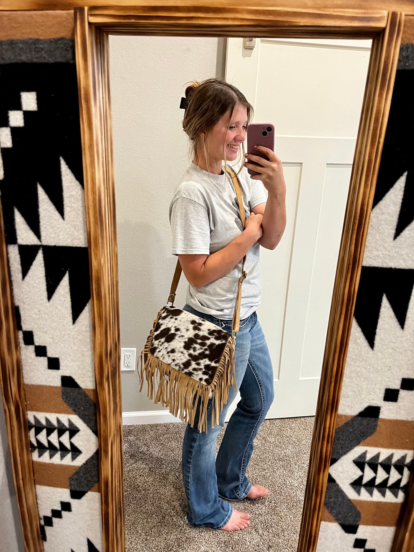 Genuine Cowhide Fringe Purse